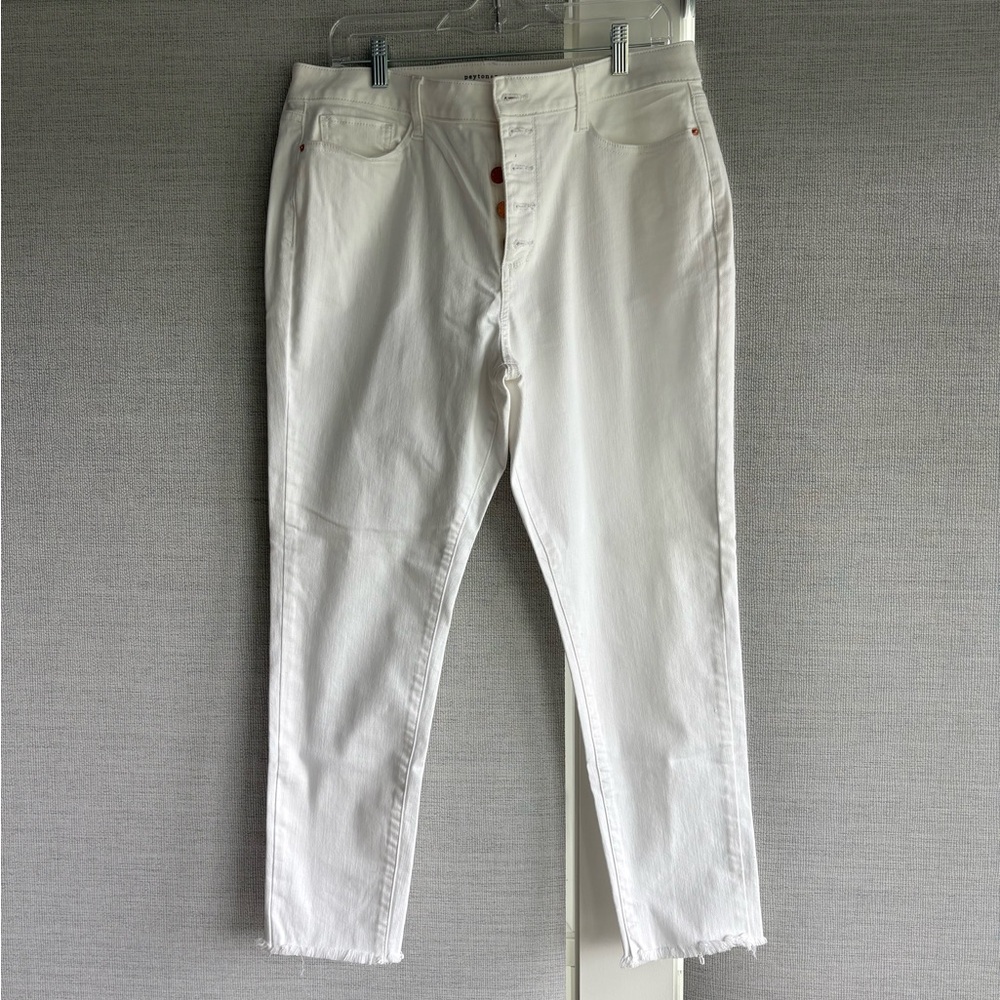 Peyton & Parker High Rise White Skinny Jeans